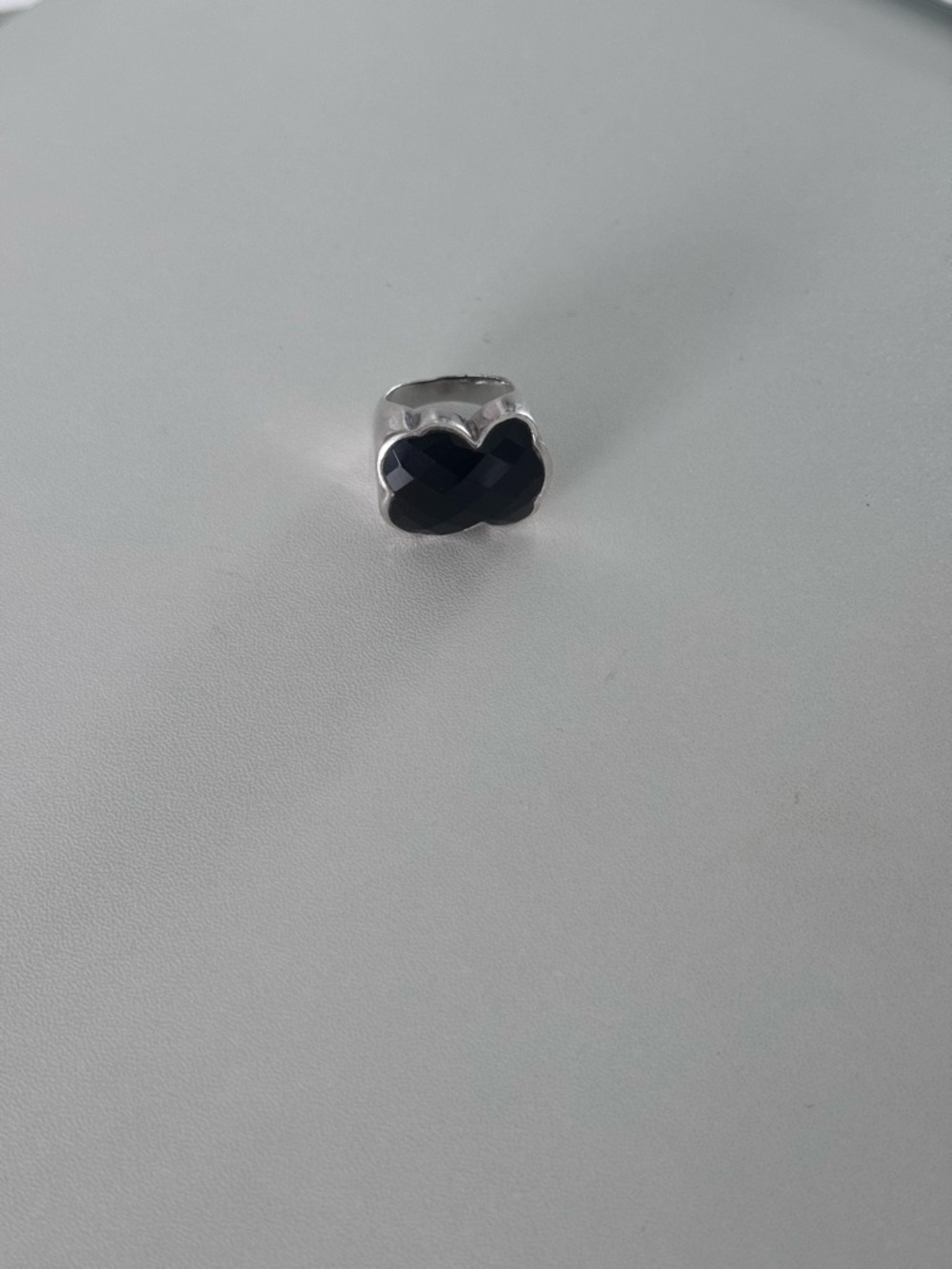 Tous Silver Ring with Black Stone